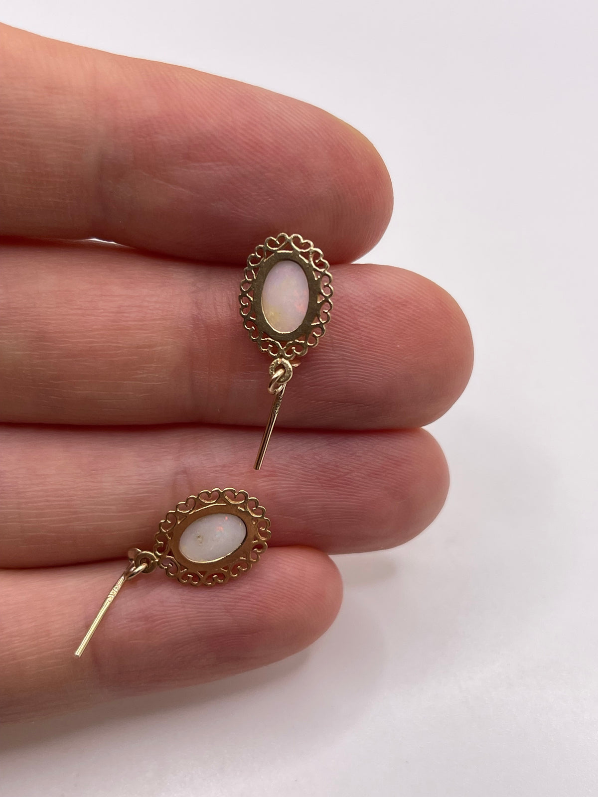 9ct gold opal earrings