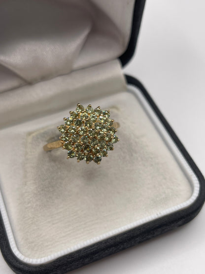 9ct gold quartz cluster ring