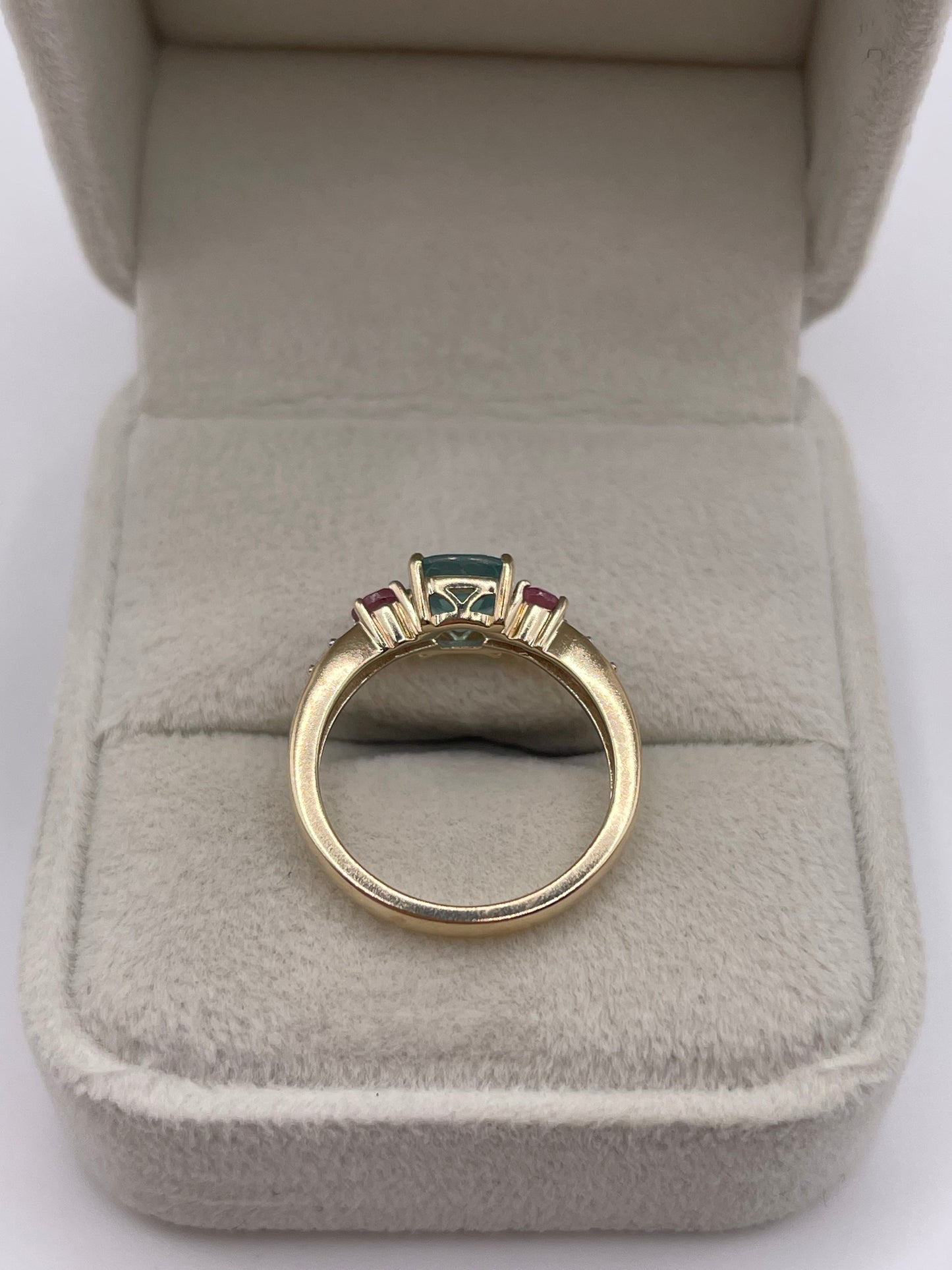 9ct gold multi gemstone cluster ring