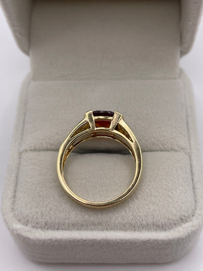 9ct gold citrine and diamond ring