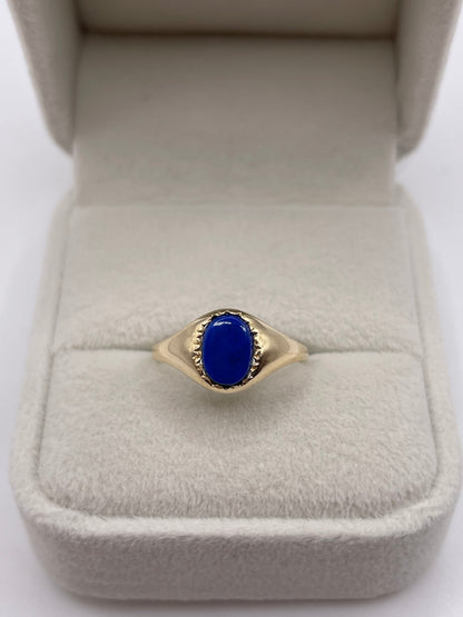 9ct gold lapis lazuli signet ring