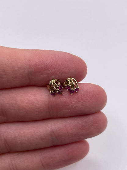 9ct gold ruby earrings