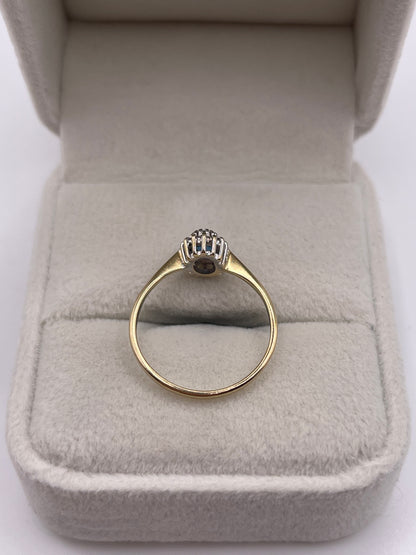 9ct gold topaz and diamond ring