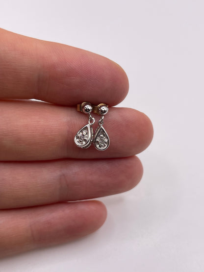 9ct white gold diamond earrings