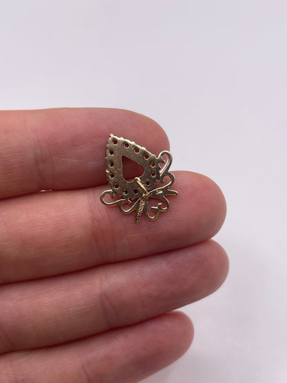 9ct gold garnet heart pendant