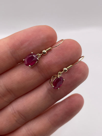 9ct gold ruby earrings