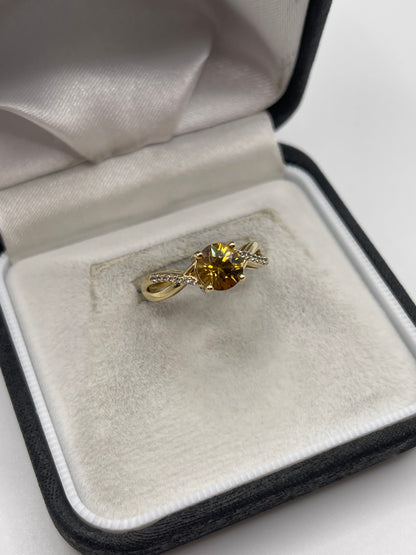 9ct gold zircon cluster ring
