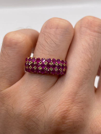 18ct gold ruby cluster ring