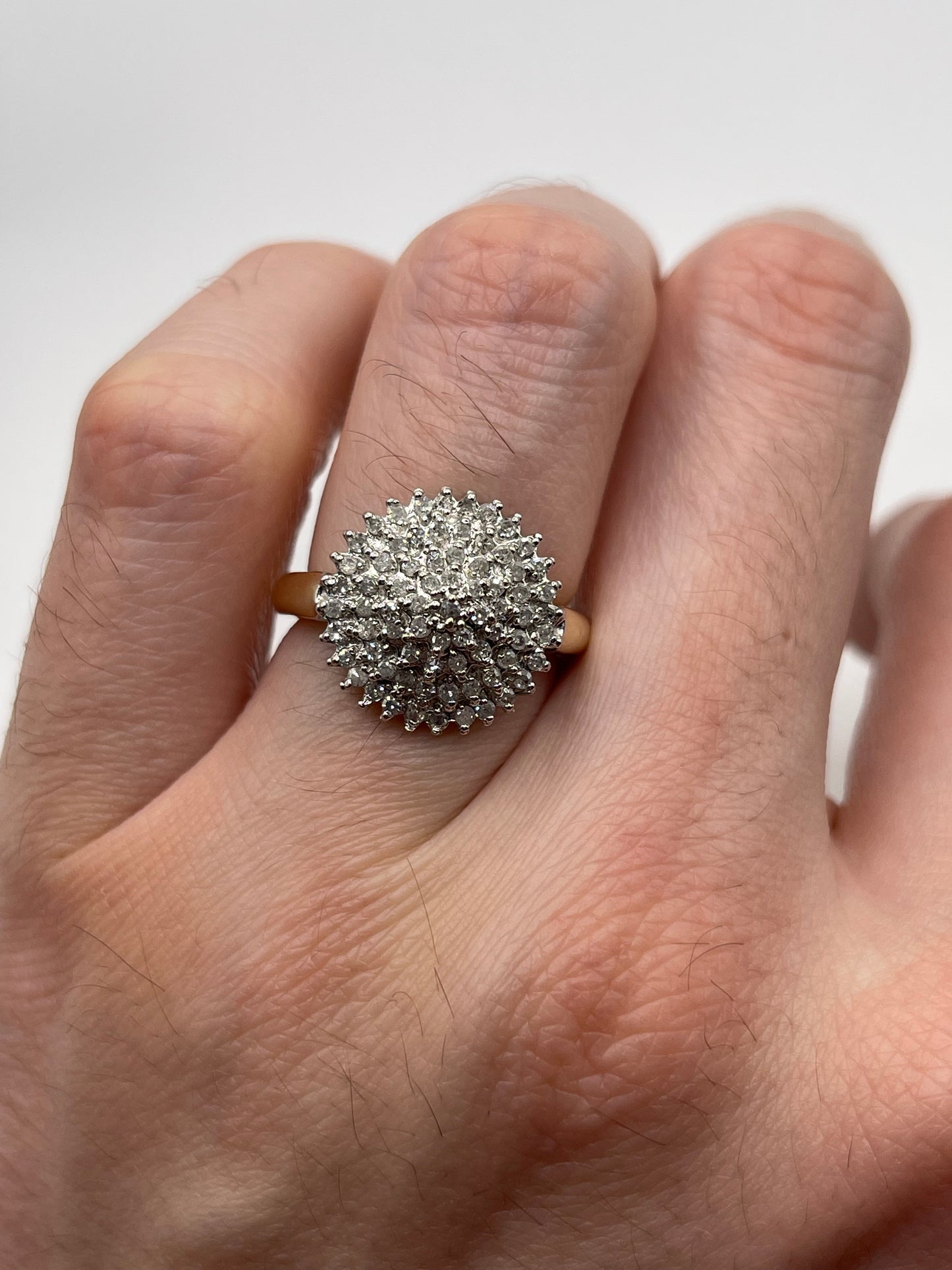 9ct gold diamond cluster ring