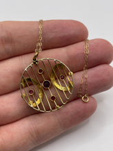Load image into Gallery viewer, Antique 9ct gold amethyst and pearl necklace
