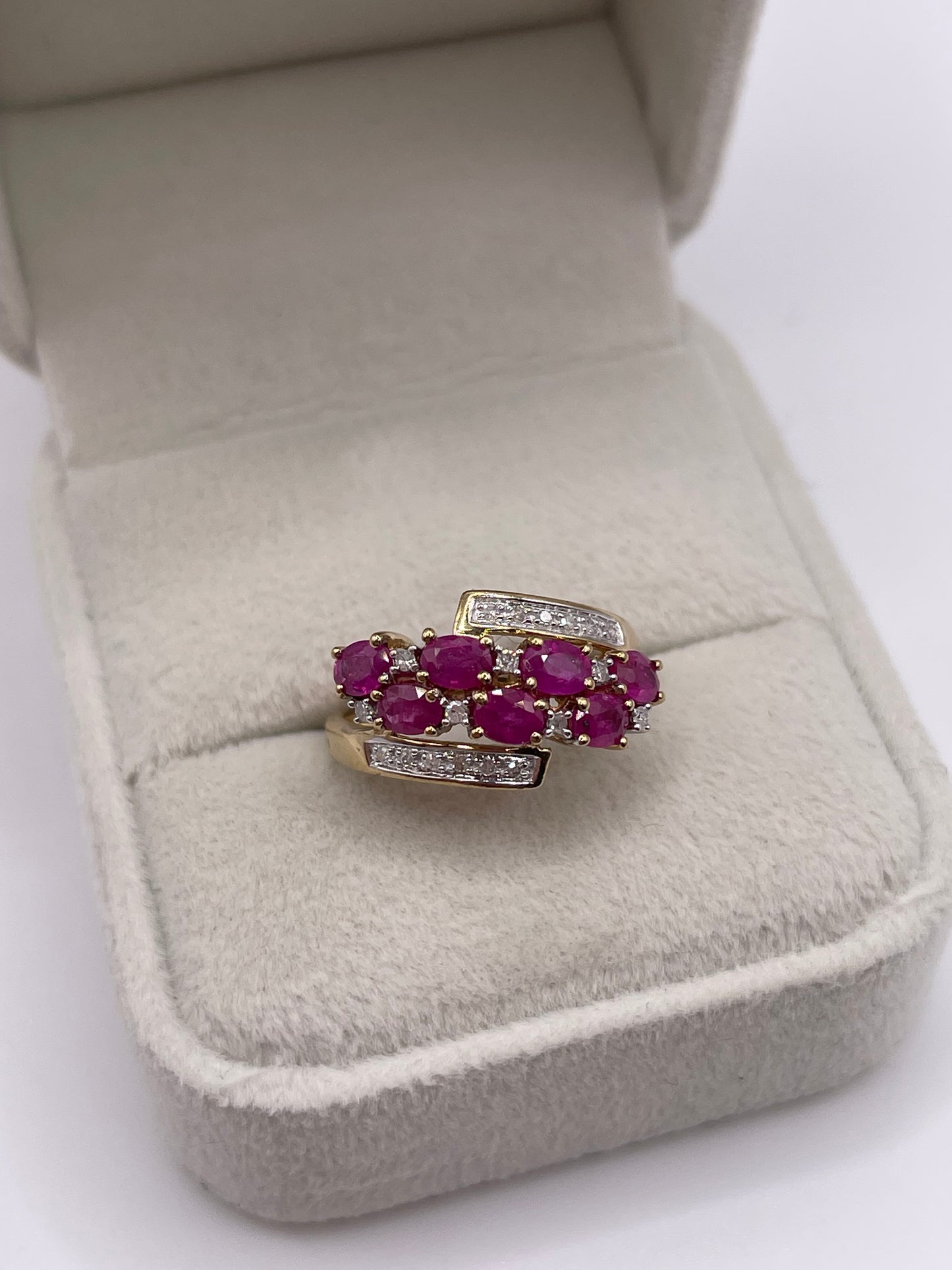9ct gold ruby and diamond ring