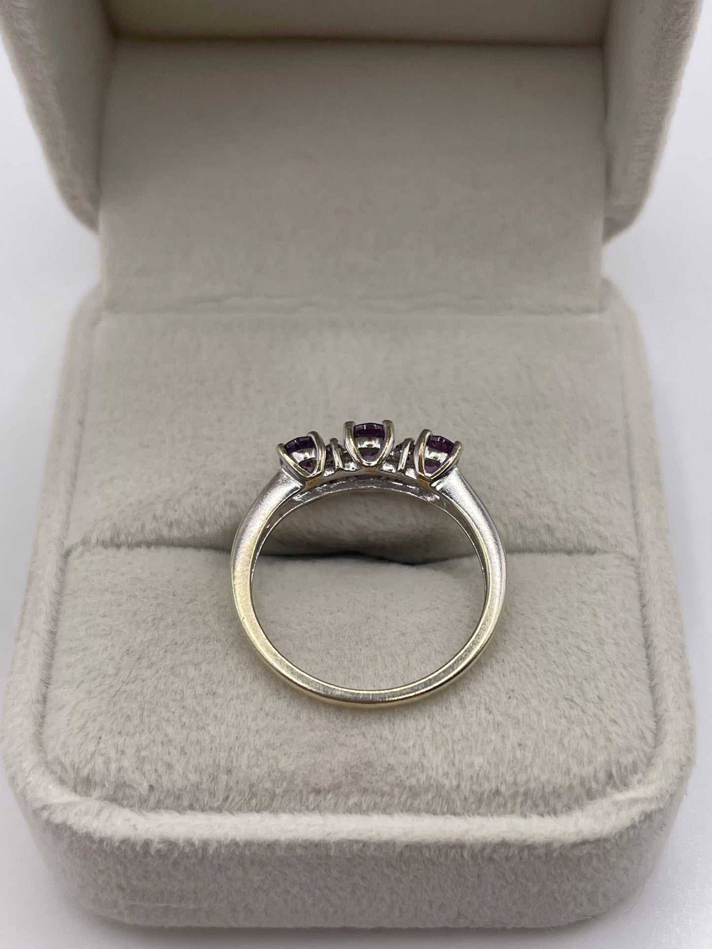 9ct white gold fancy sapphire and diamond ring