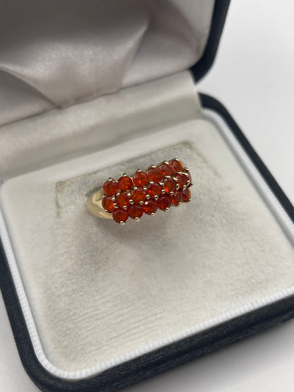 9ct gold fire opal cluster ring