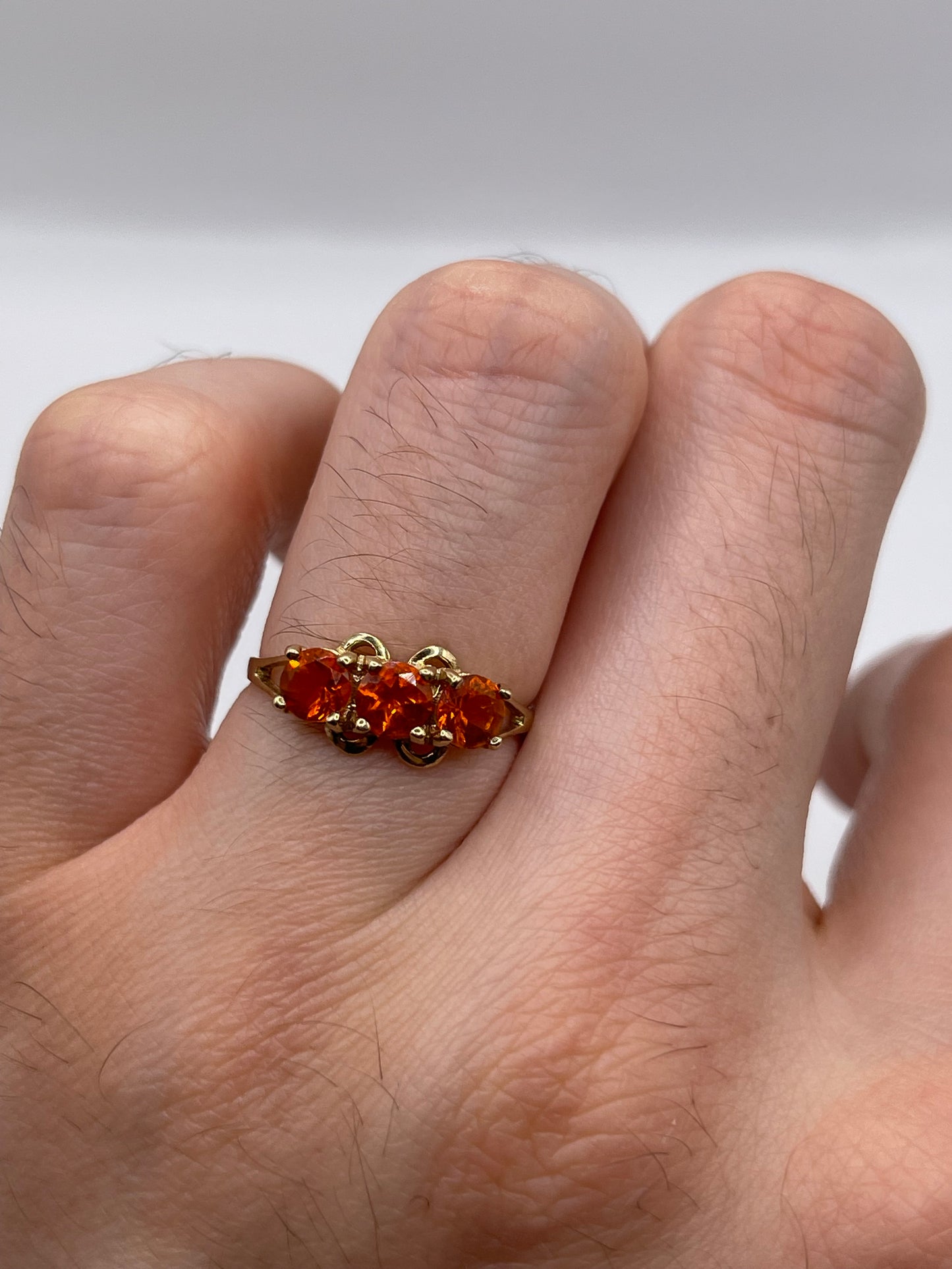 9ct gold fire opal ring