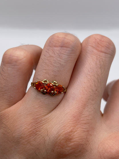 9ct gold fire opal ring