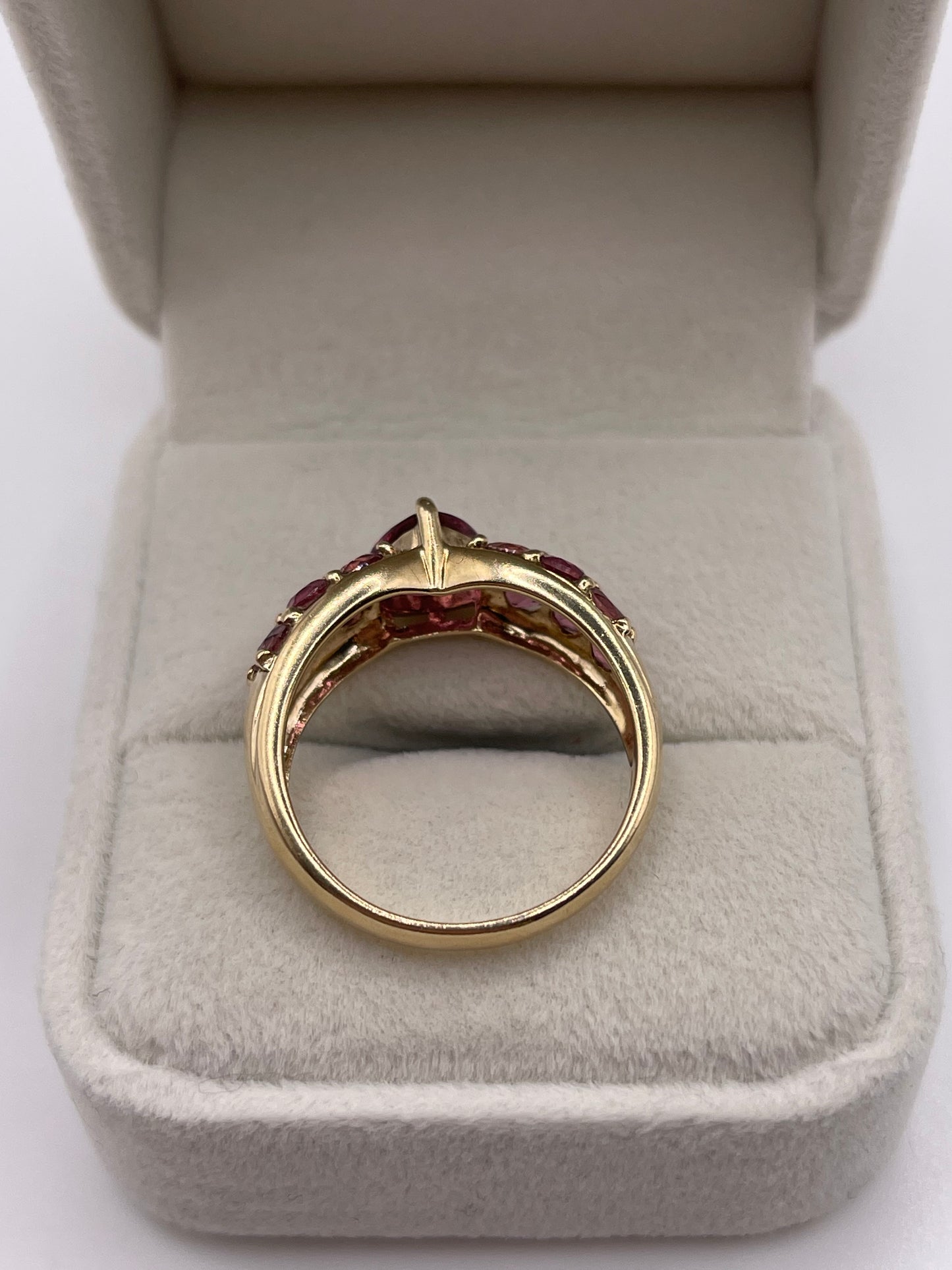 9ct gold pink topaz cluster ring