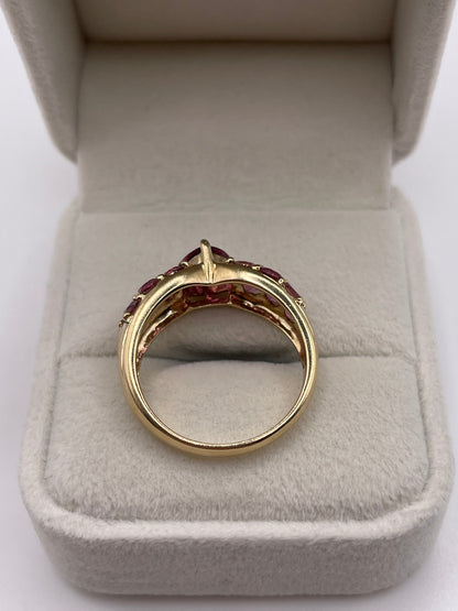 9ct gold pink topaz cluster ring
