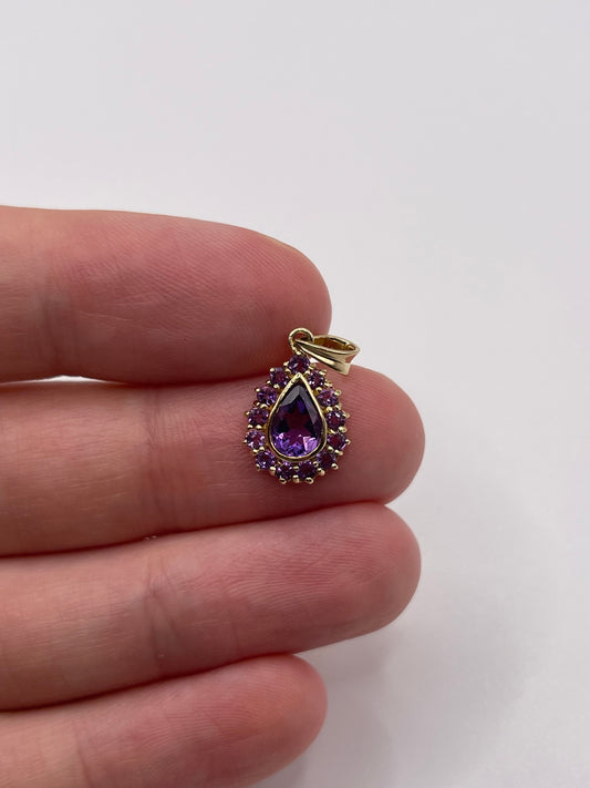 9ct gold amethyst pendant