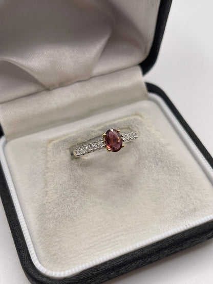 9ct gold tourmaline and zircon ring