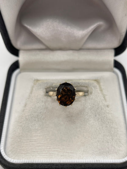 9ct gold Smokey quartz ring