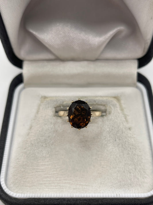 9ct gold Smokey quartz ring