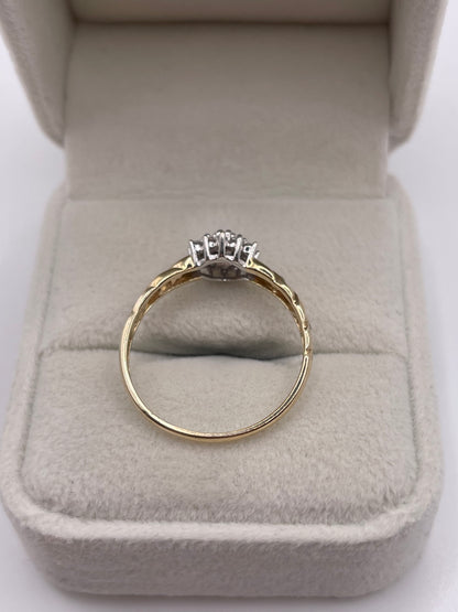 9ct gold diamond cluster ring
