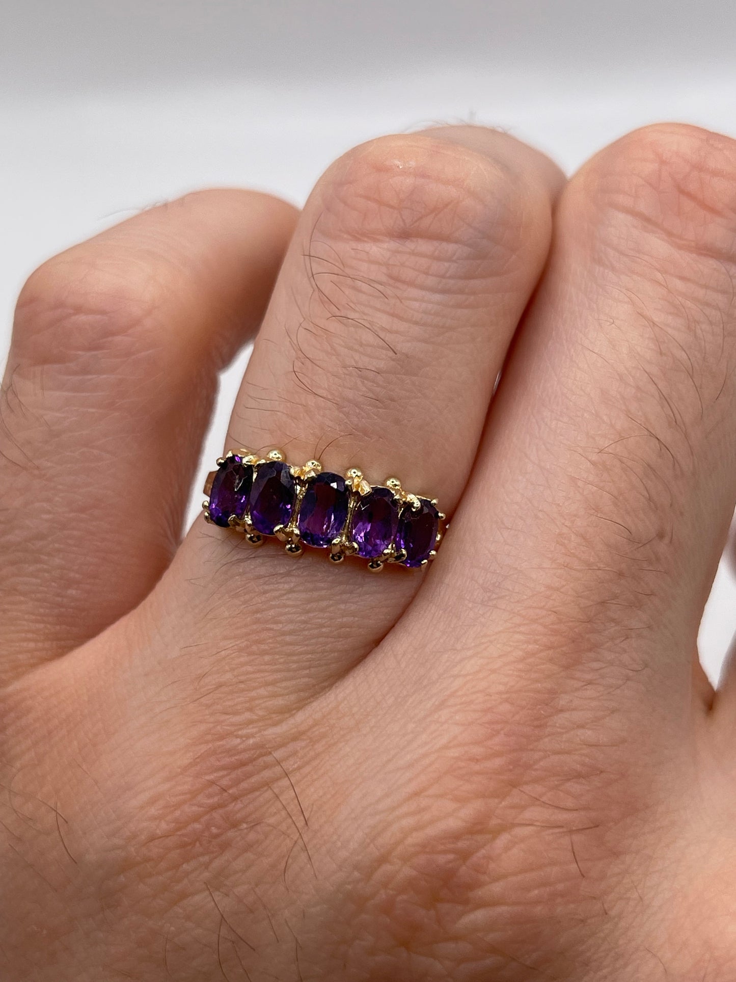 9ct gold amethyst ring