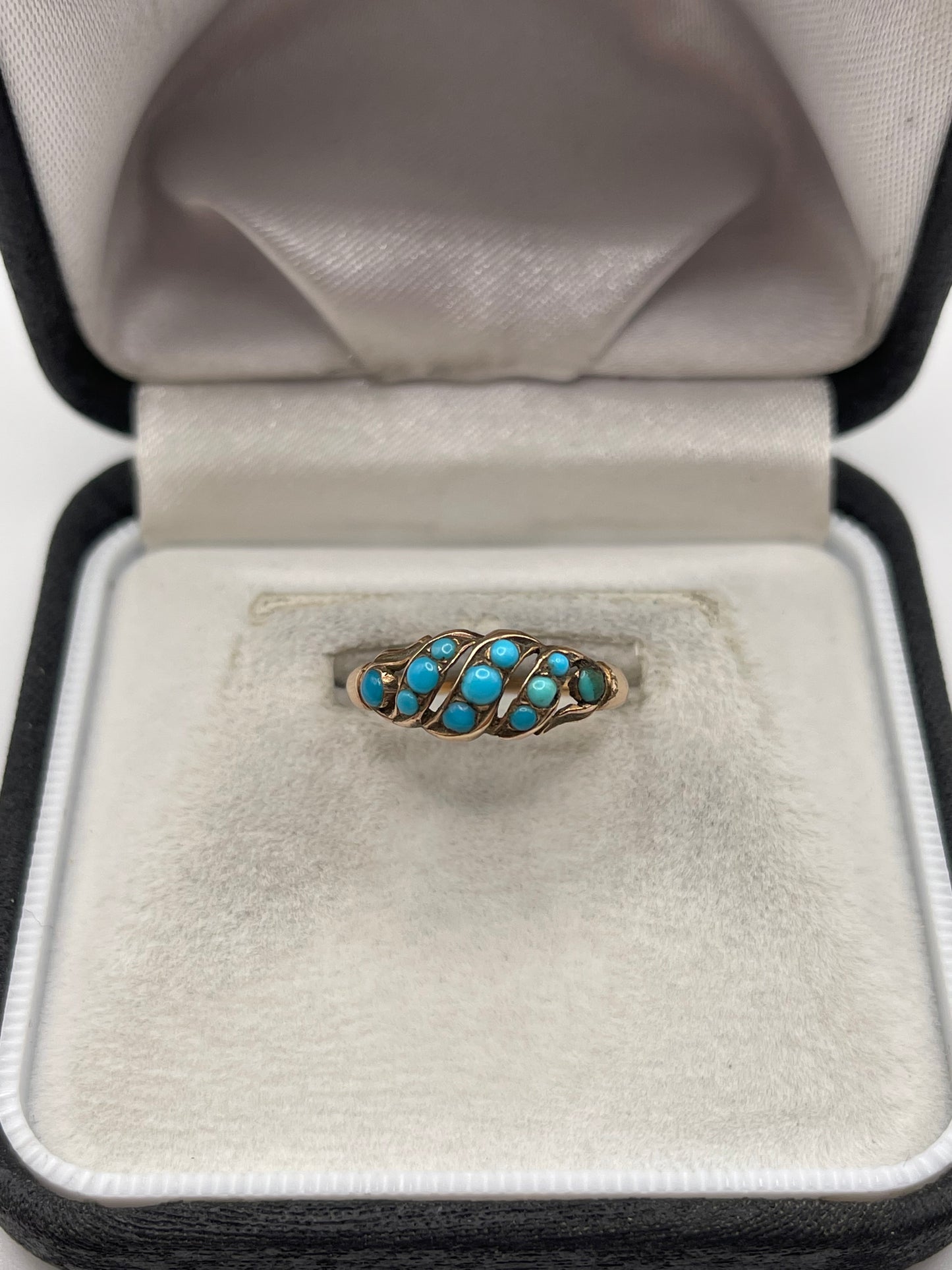 18ct rose gold turquoise ring