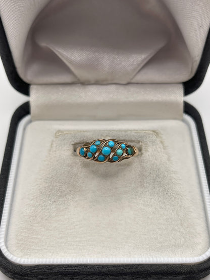 18ct rose gold turquoise ring