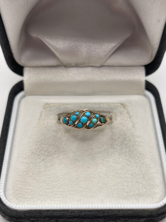 18ct rose gold turquoise ring