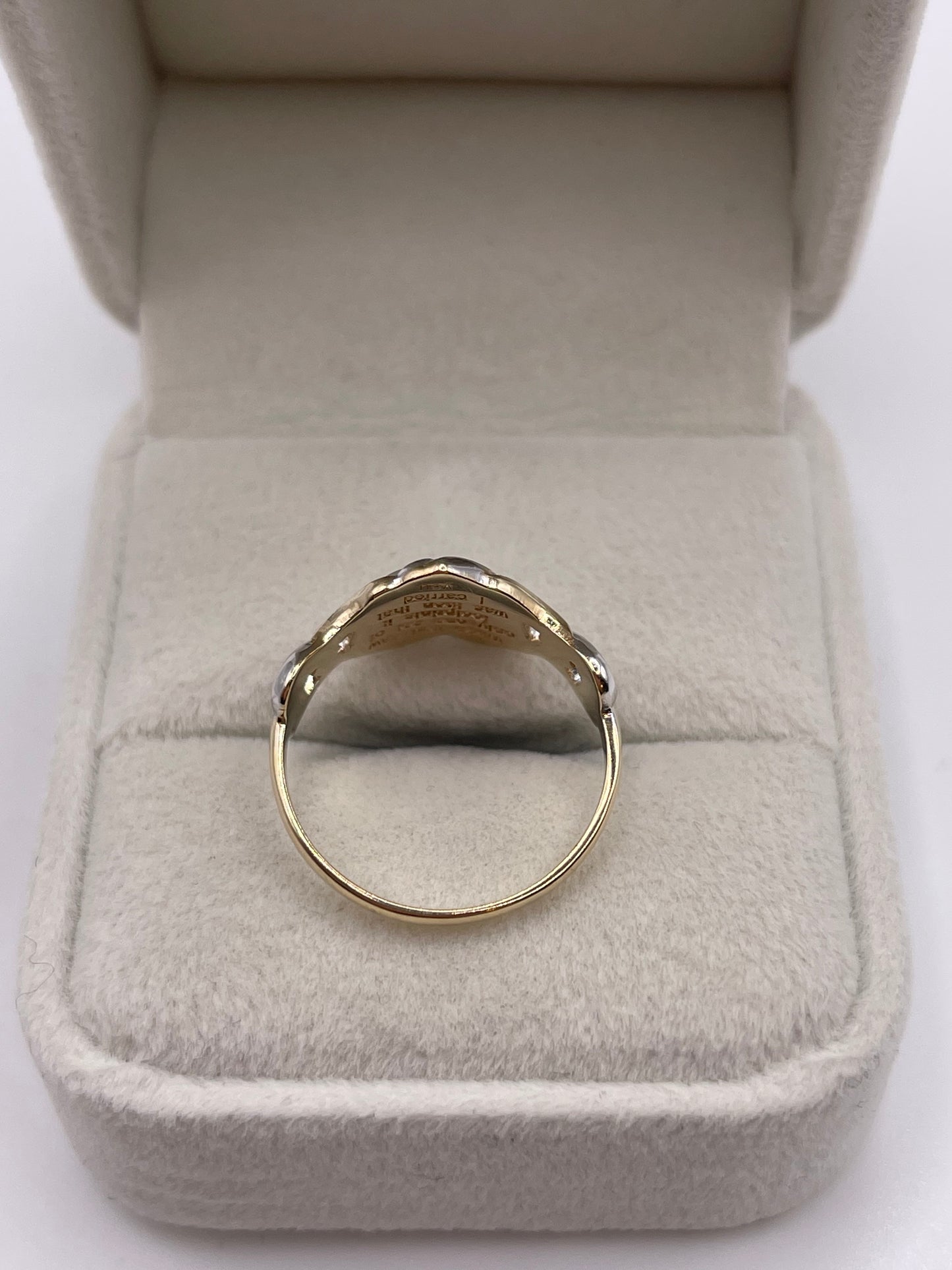 9ct gold diamond “footprint” ring
