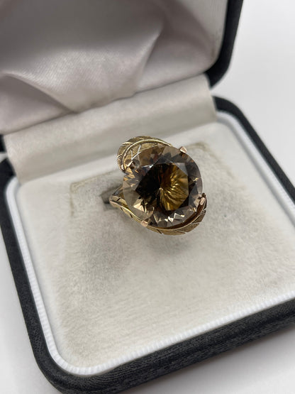 14ct gold Smokey quartz ring