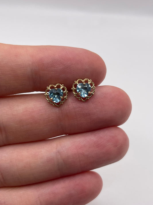 9ct gold blue topaz earrings