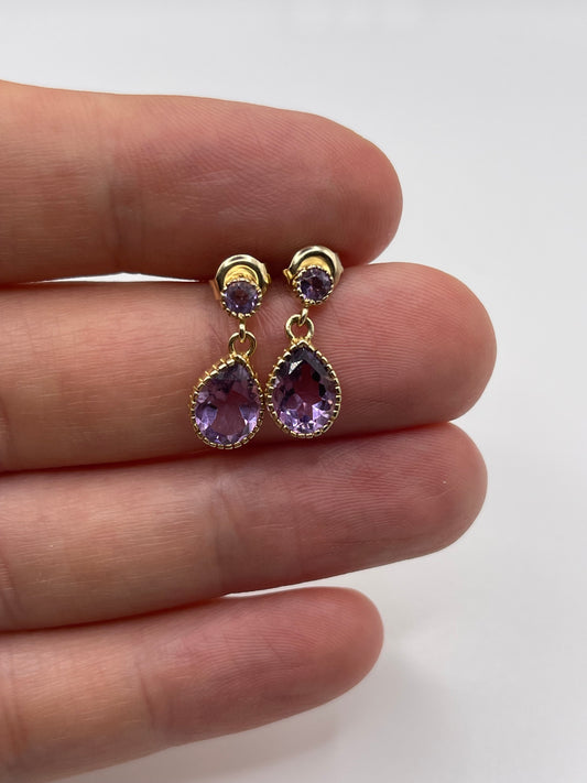 9ct gold amethyst earrings