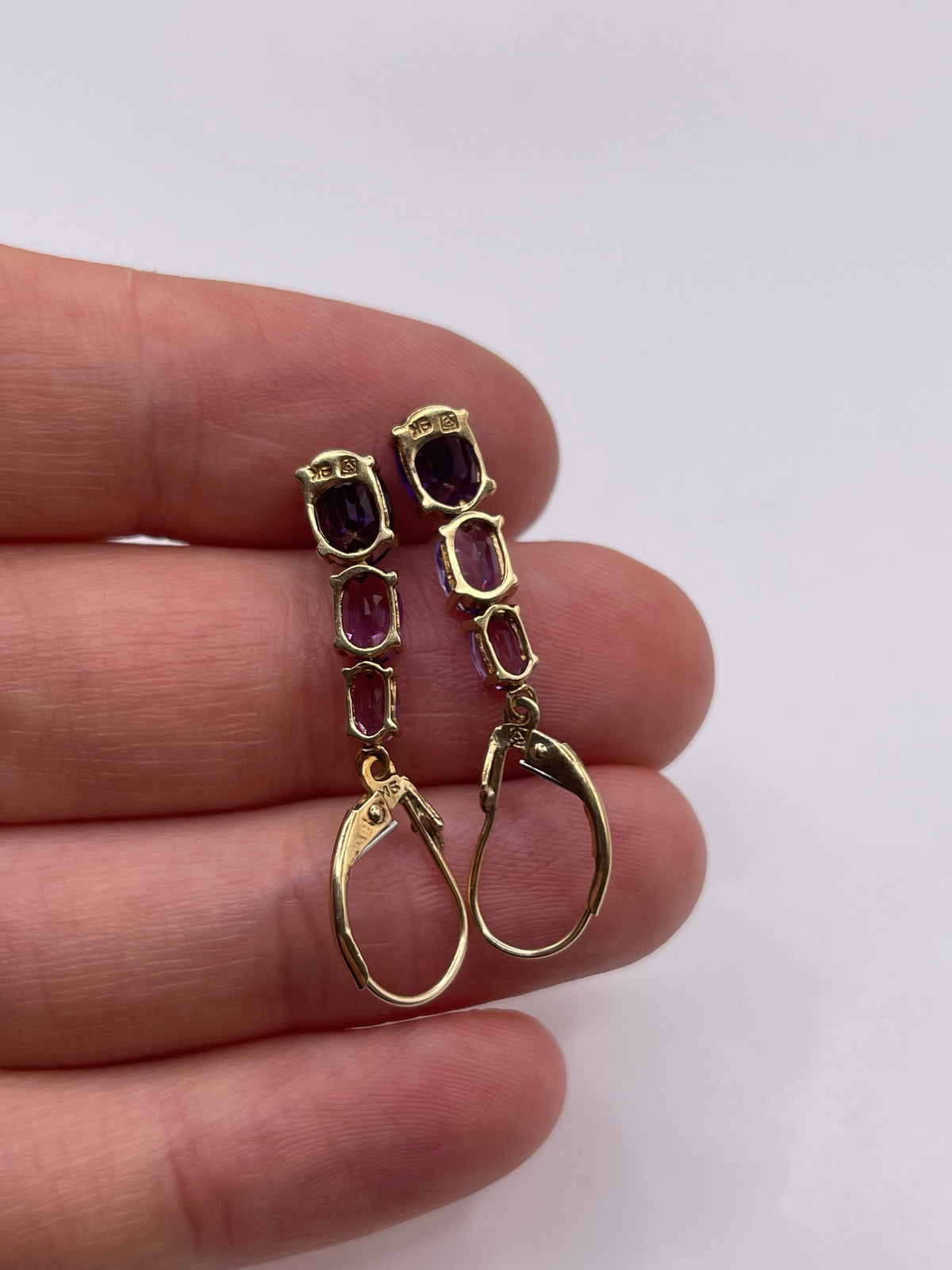9ct gold amethyst earrings