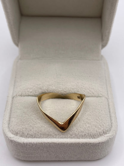 9ct gold double wishbone ring