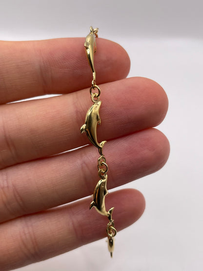 9ct gold dolphin bracelet