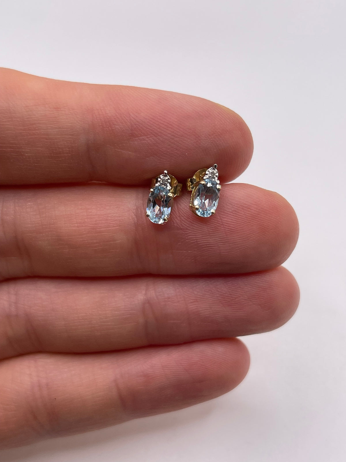 9ct gold topaz and diamond earrings