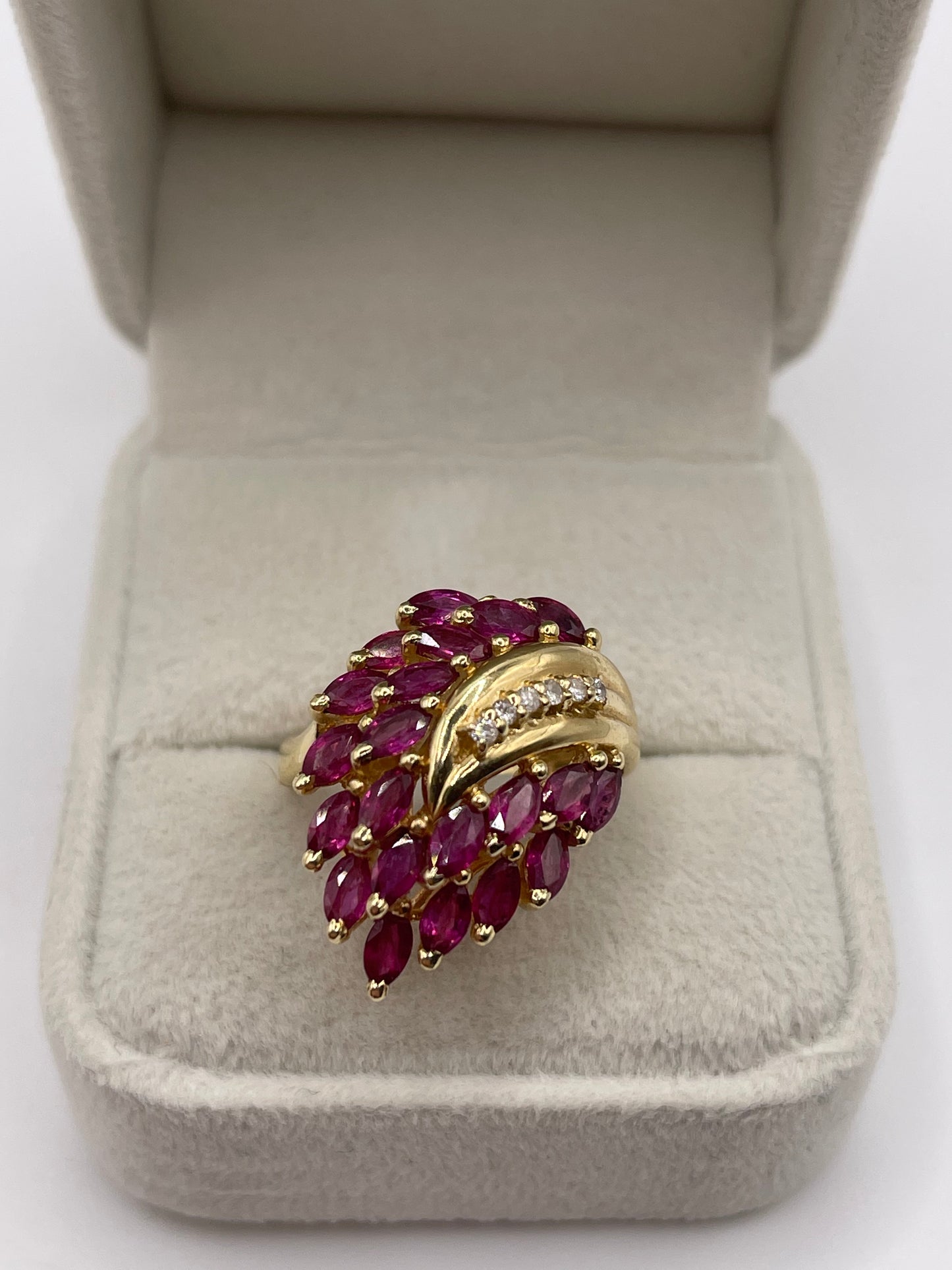 14ct gold ruby and diamond ring