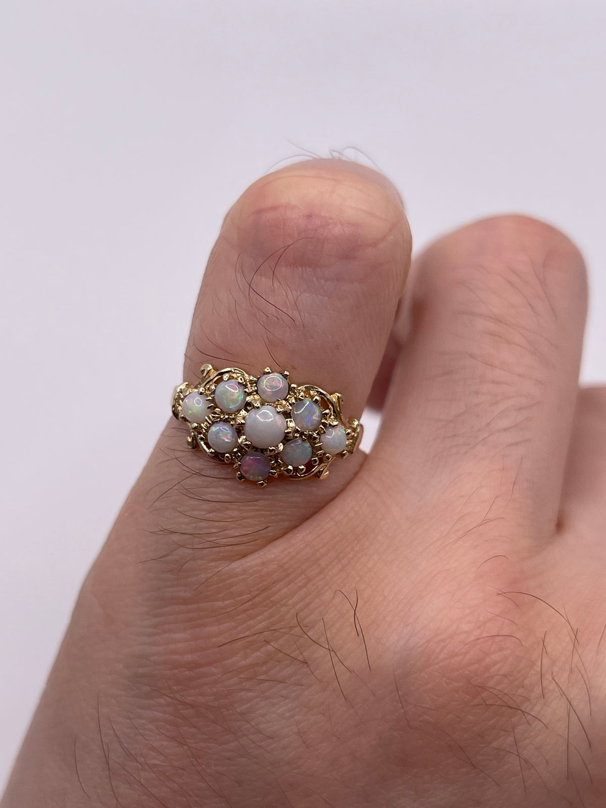 9ct gold opal cluster ring