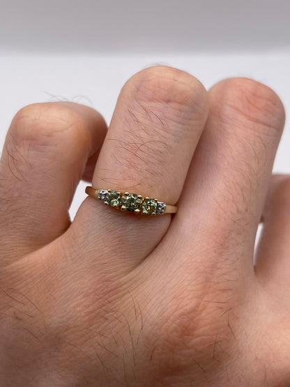 9ct gold quartz and diamond ring