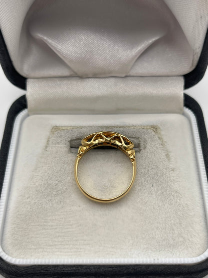 Antique 18ct gold sapphire and diamond ring