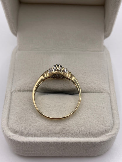 9ct gold sapphire and diamond ring