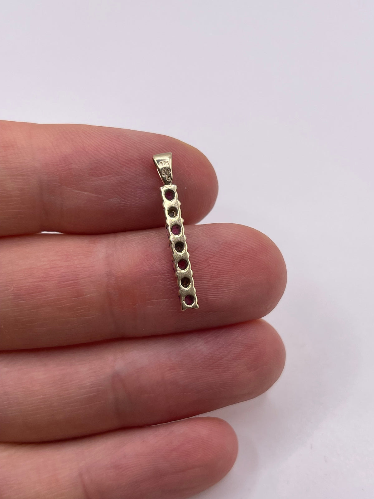 9ct gold ruby and diamond pendant