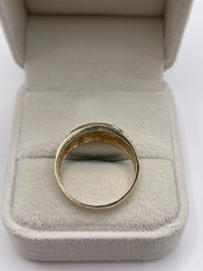 9ct gold diamond gypsy ring