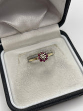 Load image into Gallery viewer, 9ct gold ruby and diamond ring
