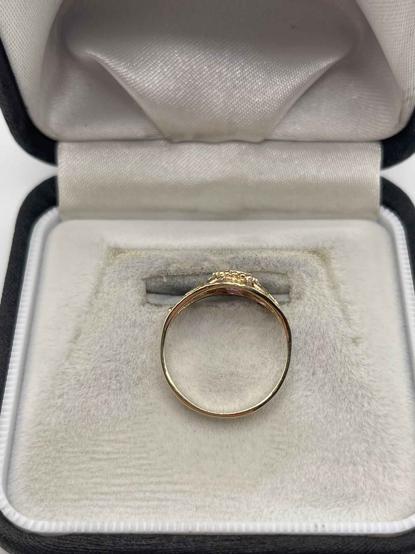 9ct gold pink topaz ring