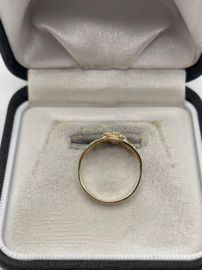 9ct gold pink topaz ring