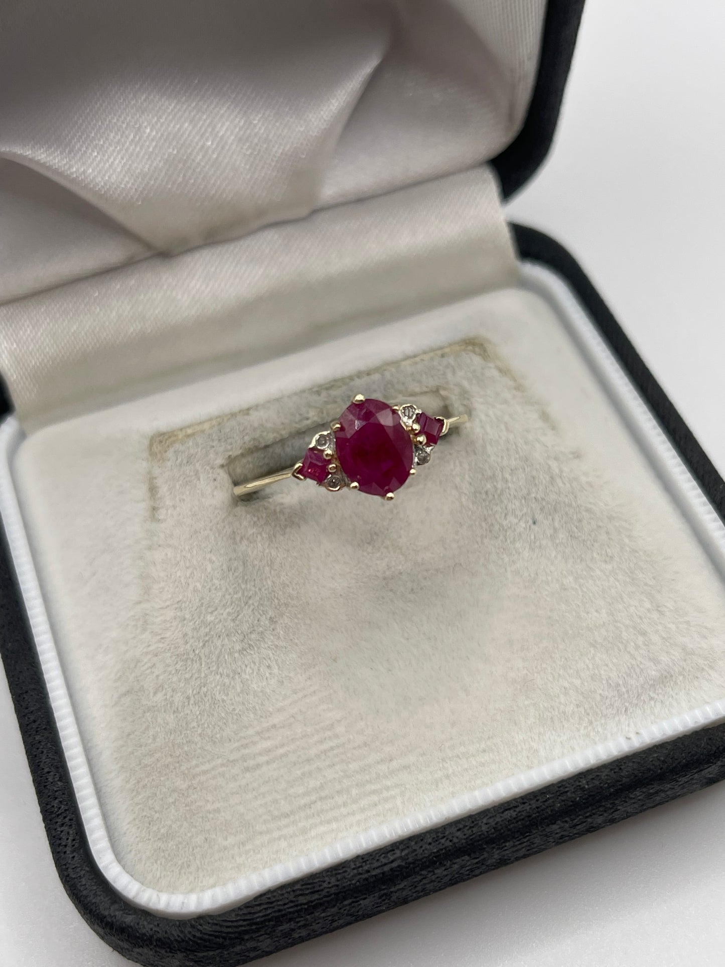 9ct gold ruby and diamond ring
