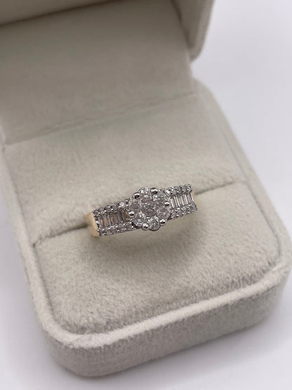 9ct gold diamond cluster ring